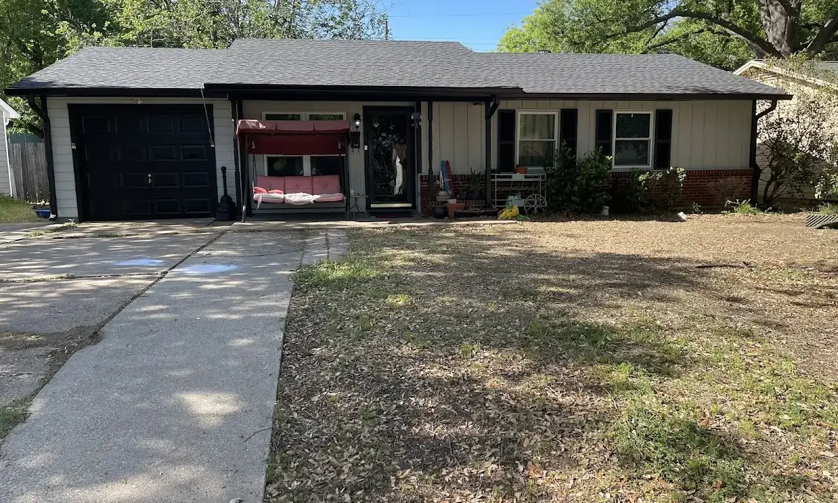 Asphalt Shingle Roof Repair crew at work on a residential roof in Aubrey